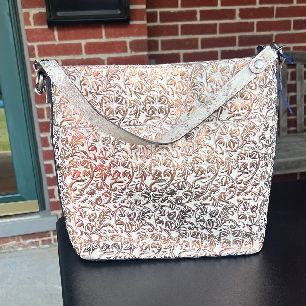 Elegant Floral Embossed Shoulder Bag Patricia Nash